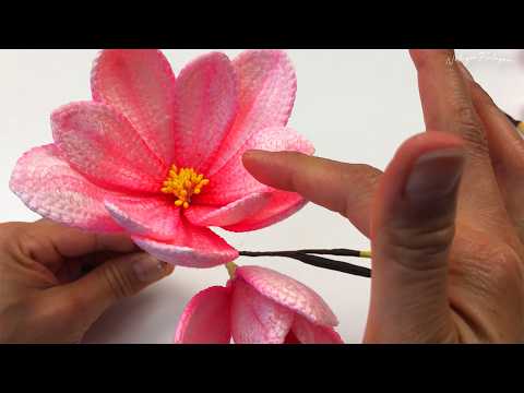 Видео: Вязаный Крючком Цветок Магнолии: Пошаговое Руководство