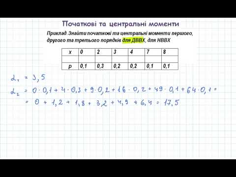 Видео: 2027 Початкові та центральні моменти випадкової величини