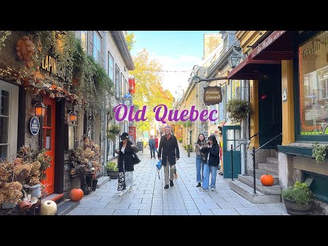 Видео: [4K]🇨🇦 Прекрасная осенняя атмосфера в живописном старом городе Квебек🍂🍁 Октябрь 2024 г.