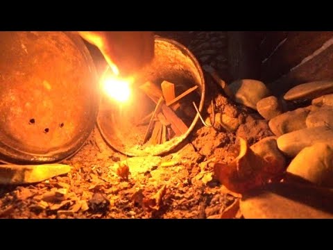 Видео: Землянка (часть 20). Сделали тамбур. Готовлю ПЕЧЕНЬ в ТЫКВЕ!!!