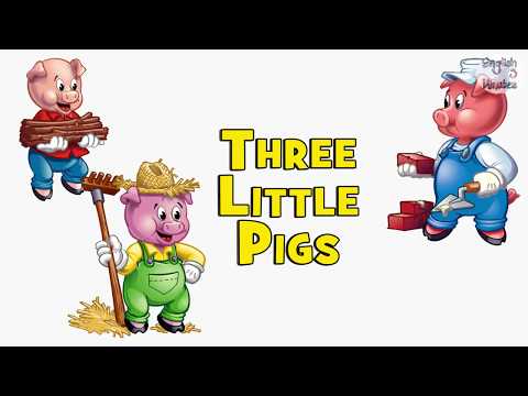 Видео: Сказки на английском для детей "Три поросенка" с переводом и субтитрами