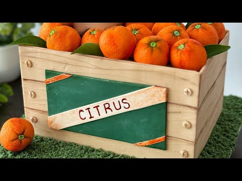 Видео: Торт «Ящик с мандаринами» / Торт «Коробка с мандаринами» / Cake «Box of oranges»