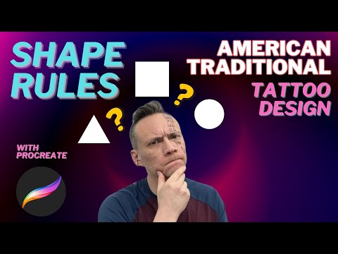 Видео: Как создать читаемые традиционные американские татуировки | Язык форм и правила силуэтов в Procreate