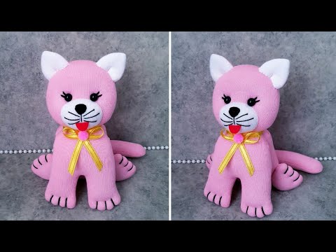 Видео: 😍Самый простой в изготовлении игрушечный кот/👌Милый кот из носков