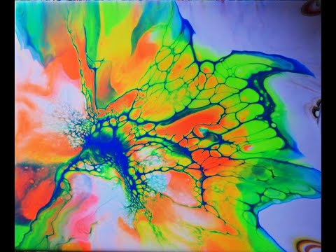 Видео: Акриловая заливка в технике BLOOM (Шелли арт).Подробно с рецептом состава/ Acrylic fluid pouring