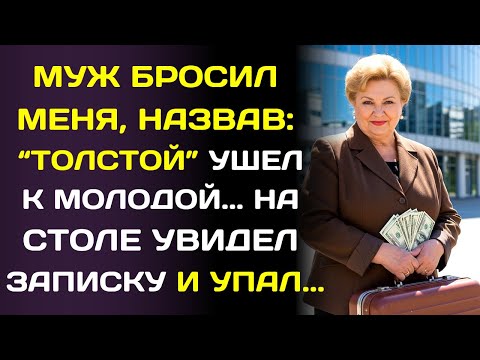Видео: Муж назвал меня толстой и ушёл к молодой. Через год он умолял вернуться.