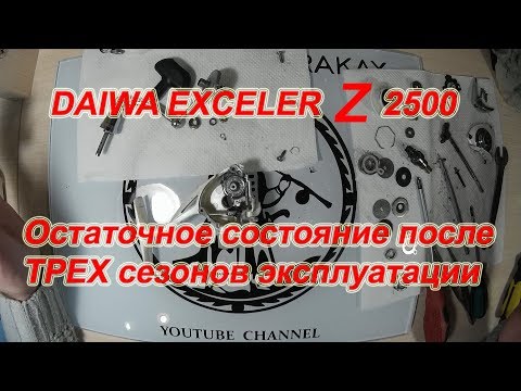 Видео: DAIWA EXCELER Z 2500. Обзор Состояния После Трех Сезонов Эксплуатации.