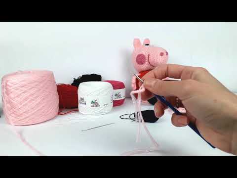 Видео: Свинка Пеппа крючком, мастер класс. Peppa pig crochet (Видео урок 2. Ушки, ноги, руки, хвостик)