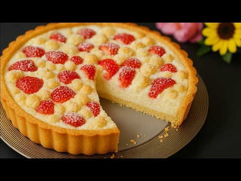 Видео: Идеальный клубничный тарт 🍓 Невероятно сливочный, невероятно простой — вкус лета в одном укусе