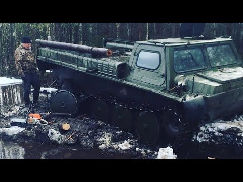 Видео: Газ 71! Ремонт гусеницы в лютом болоте!