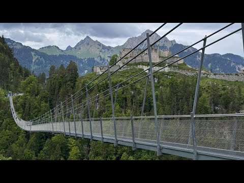 Видео: Highline179. подвесной мост 179 Ройтте. Замок Эренберг, Линдерхоф, Планзее. Альпы.
