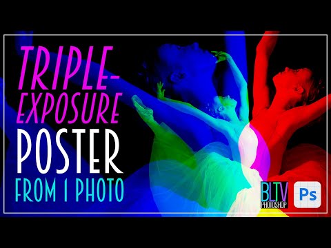 Видео: Создайте ФОТОплакат с тройной экспозицией в Photoshop!