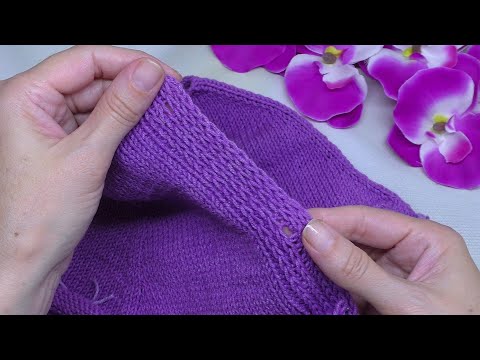 Видео: Цельновязаная планка стягивает полотно? Вяжем дополнительные укороченные ряды.