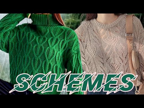 Видео: Схемы вязания, классные свитеры спицами. Knitting patterns, cool sweaters with knitting needles.