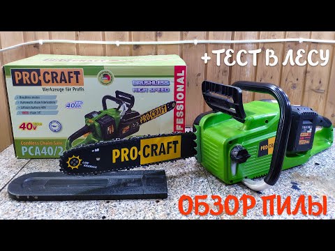 Видео: АККУМУЛЯТОРНАЯ ЦЕПНАЯ ПИЛА PROCRAFT PCA 40/2. Обзор и ЧЕСТНЫЙ ТЕСТ в лесу.