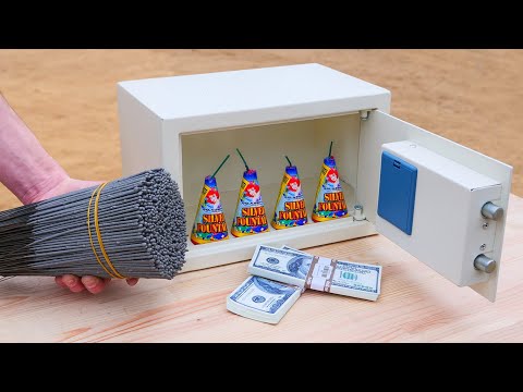 Видео: Много бенгальских огней vs Дешевый стальной сейф 💣