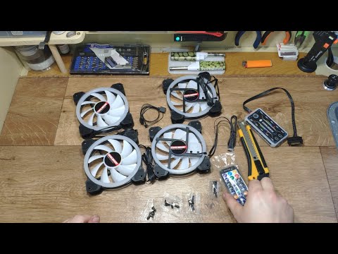 Видео: Обзор на комплект  "CoolMoon RGB FAN" 120mm, вентиляторы с AliExpress!
