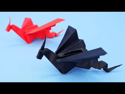Видео: Оригами Дракон из бумаги