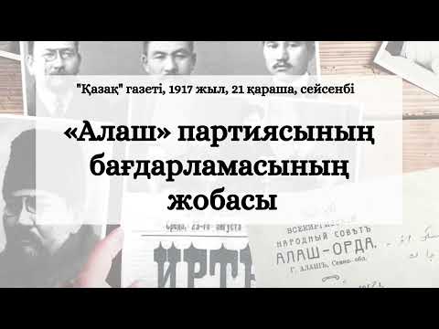 Видео: “Алаш” партиясының бағдарламасының жобасы
