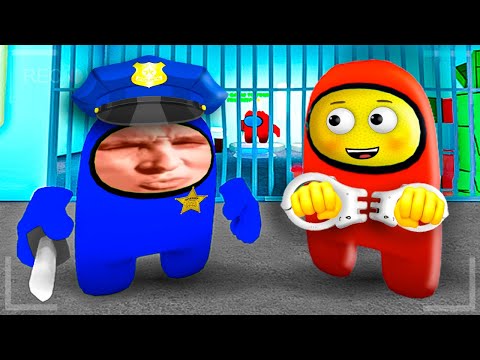 Видео: ПОПАЛ В АМОНГ АС ТЮРЬМУ БАРРИ в ROBLOX!