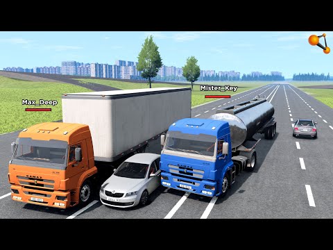 Видео: ДВА ДАЛЬНОБОЙЩИКА НЕ ПОДЕЛИЛИ ДОРОГУ И УСТРОИЛИ ЗАМЕС | BeamNG.drive