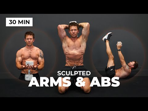 Видео: 30-минутная тренировка для рельефных рук и пресса с гантелями | Метод 4x5