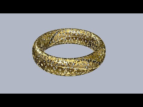 Видео: Построение браслета с цикличным рисунком. 3D Model of Bracelet in Rhinoceros. #SantaYork