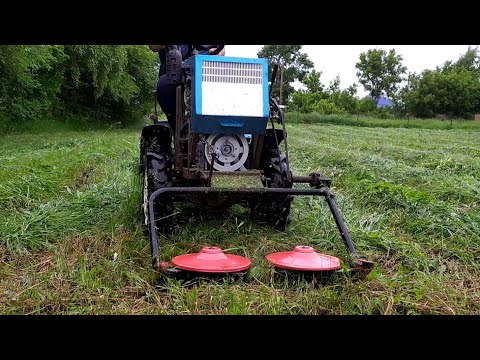 Видео: Роторная косилка в деле. Заготовка сена на самодельном минитракторе 2019.