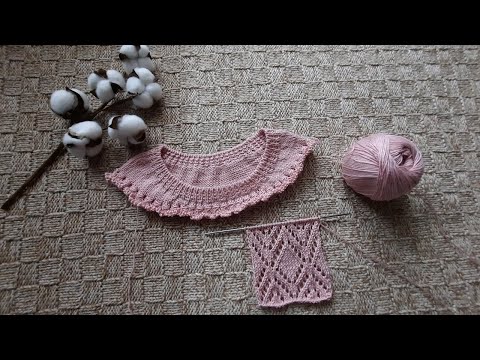 Видео: Красивый ажурный узор с ромбами для нового процесса.// узор + схема.//