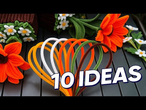Видео: 🌸 Вы НИКОГДА не видели таких цветов из ершиков! 😱 10 простых DIY идей, которые вы полюбите!