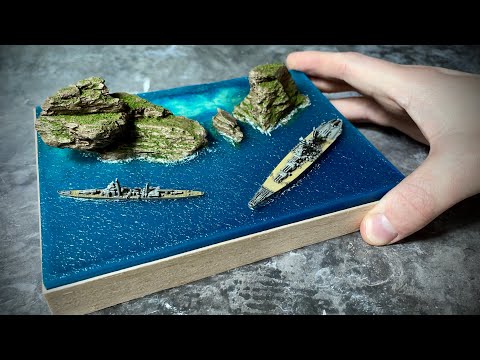Видео: ДИОРАМА с Кораблями и ЭПОКСИДКОЙ. Ship diorama epoxy resin 1:3000