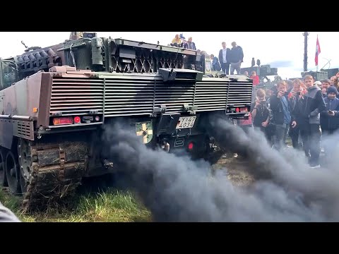 Видео: Запуск Танковых Моторов. Леопард, Абрамс и так далее.