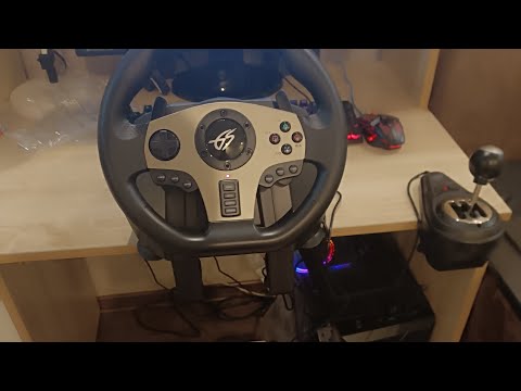 Видео: обзор и игра на руле dexp wheelman pro gt///(рассказал как установить драйвера и настроить руль)