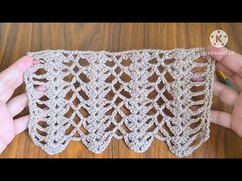 Видео: Как связать прямоугольную шаль с чудесным узором и открытым швом крючком легко и быстро.