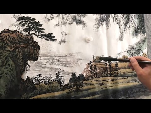 Видео: Нарисуйте величественный пейзаж в традиционном китайском искусстве
