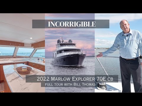 Видео: Прогулка по Marlow Explorer 70ECB Incorrigible 2022 с Биллом Томасом