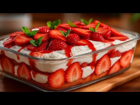 Видео: Клубничное Тирамису Без Духовки | Легкий Десерт за 10 Минут