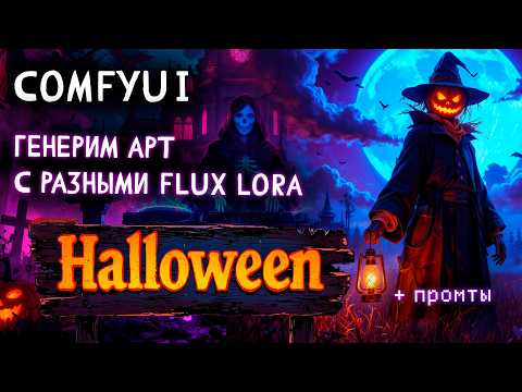 Видео: ComfyUI: генерим арт на halloween \ работа с LORA для начинающих - 2 часть #comfyui