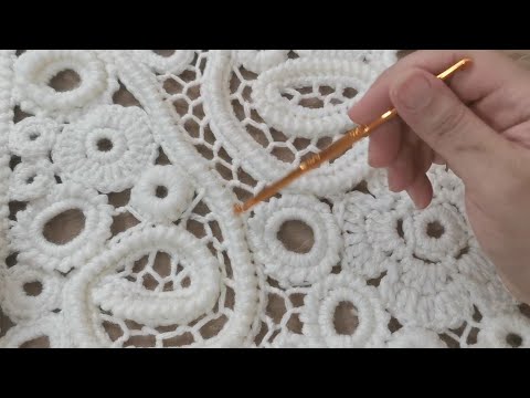Видео: الكروشية الايرلندي . How to make irish crochet lace motif .  из ирландского кружева крючком