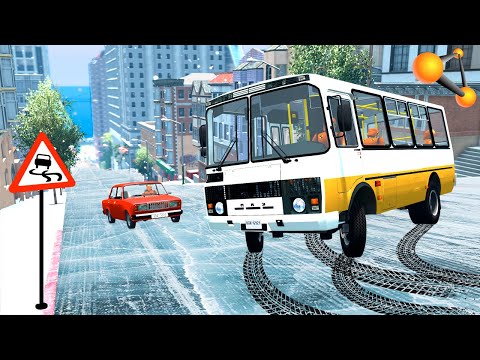 Видео: СМЕРТЕЛЬНЫЙ СПУСК по ГОЛОЛЁДУ! ВЫЖИТЬ НЕРЕАЛЬНО! - BeamNG.drive Multiplayer (BeamMP)