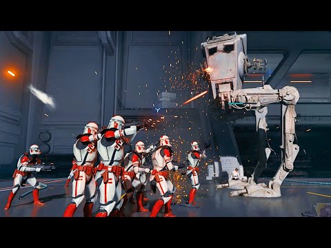 Видео: Солдаты-клоны VS AT-ST | STAR WARS JEDI SURVIVOR