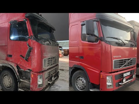 Видео: Замена двери после мелкого ДТП, установка двери Volvo FH ФШ