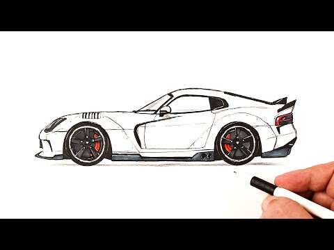 Видео: Как нарисовать спортивный автомобиль Dodge Viper