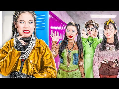 Видео: Первый День Богатой Рок-Девушки В Бедной Школе!