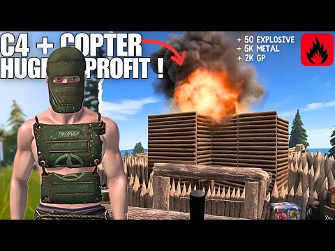 Видео: Mini copter + C4 Raids = Huge Profit! | Oxide Survival Island #oxide #rust #оксайд