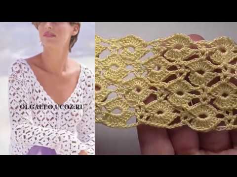 Видео: Узор крючком КОЛЕЧКИ для нарядной вещи