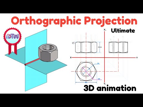 Видео: Как нарисовать шестигранную гайку | Ортогональная проекция | Инженерный чертёж