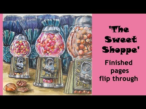 Видео: "Sweet Shoppe' Colouring book - All finished pages / Раскраска-антистресс