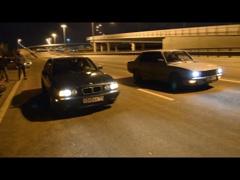 Видео: Гонки на БМВ Е34,Е28,Е39 200+.Хроники Замеряйки 1 эпизод