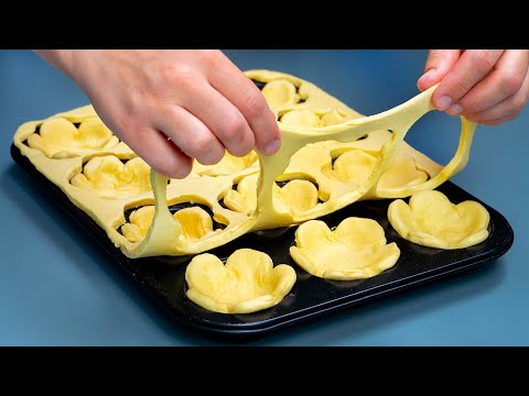 Видео: Они исчезнут через минуту! Идеальный кремовый десерт из слоёного теста